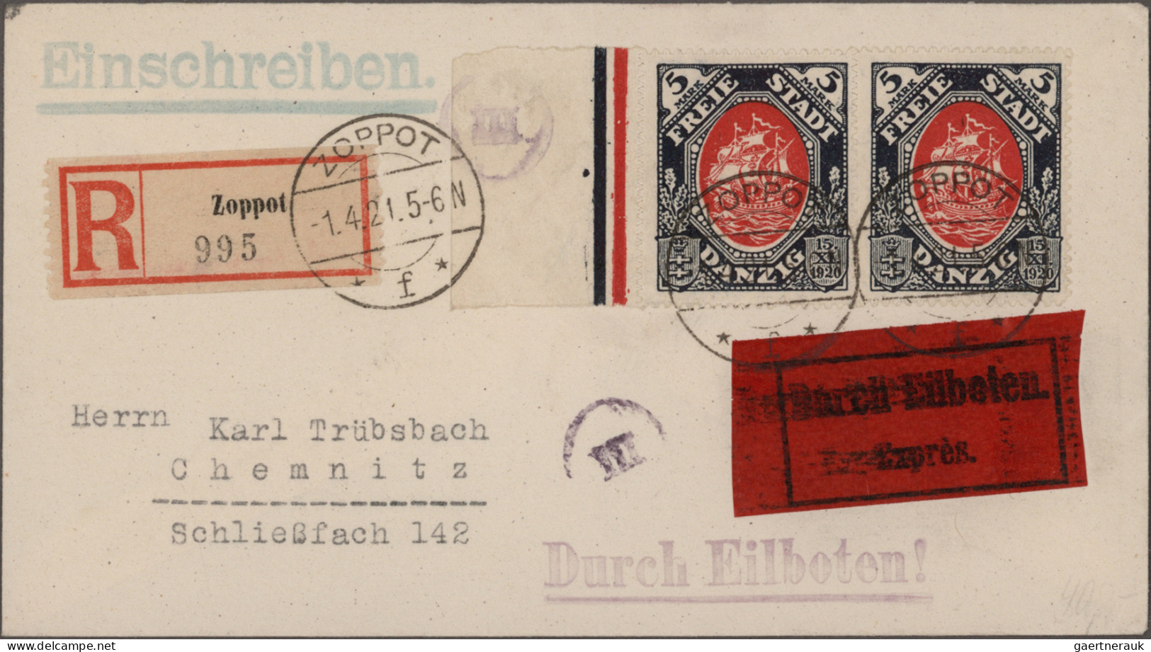Danzig: 1880-1939, Partie Mit Gemischt Angelegten Teilsammlungen Und Dubletten, - Other & Unclassified