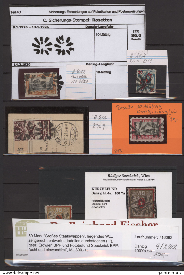 Danzig: 1920/1925, Umfangreiche Sammlung Von Ca 150 Einzelmarken Mit Entwertunge - Otros & Sin Clasificación