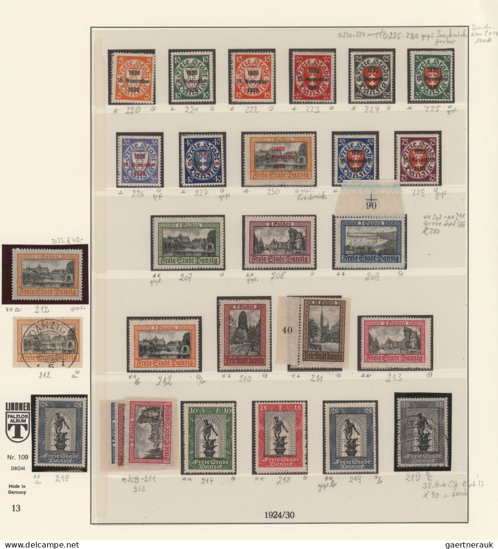 Danzig: 1920-1939 Umfangreiche und spezialisierte Sammlung der verschiedenen Aus
