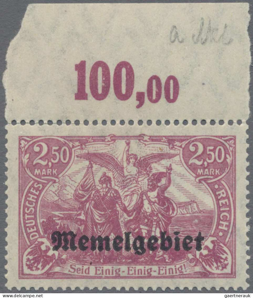 Memel: 1920, Verschiedene Ausgaben Der Michel Nummer 13 Mit Altattesten Dr. Pete - Memelgebiet 1923