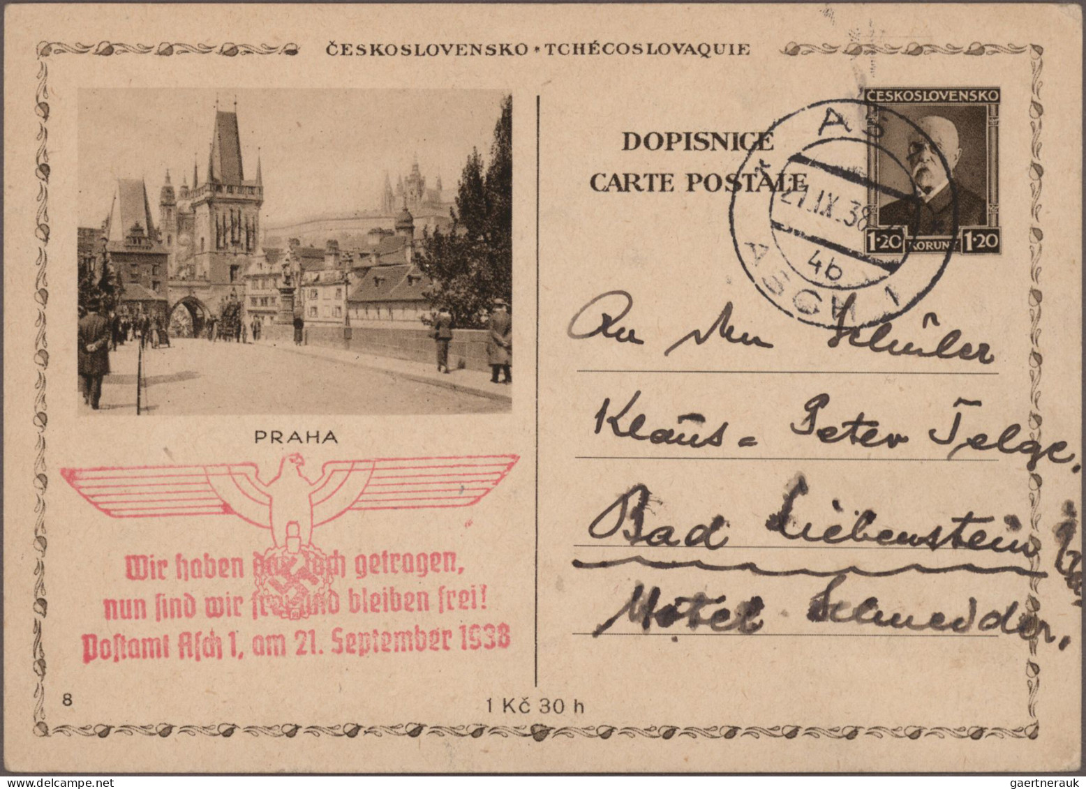 Sudetenland - Ganzsachen: 1938/1939, Außerordentliche Sammlung Ganzsachen-Postka - Sudetes