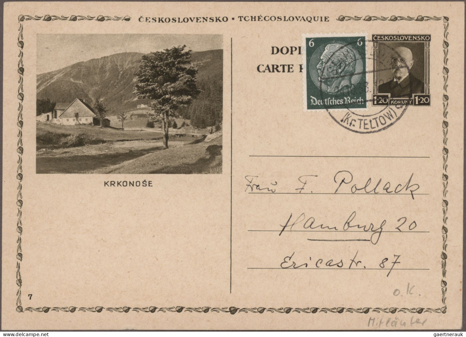 Sudetenland - Ganzsachen: 1938/1939, außerordentliche Sammlung Ganzsachen-Postka