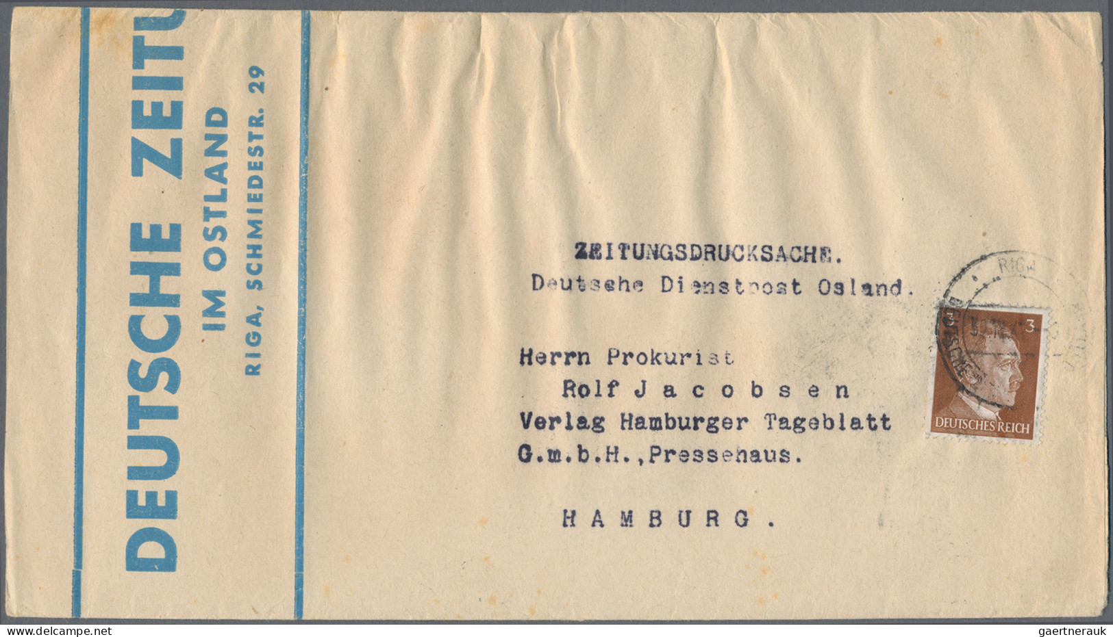 Dt. Besetzung II WK - Ostland: 1941/44, Kleiner Briefposten Von Ca. 64 Belegen S - Occupation 1938-45