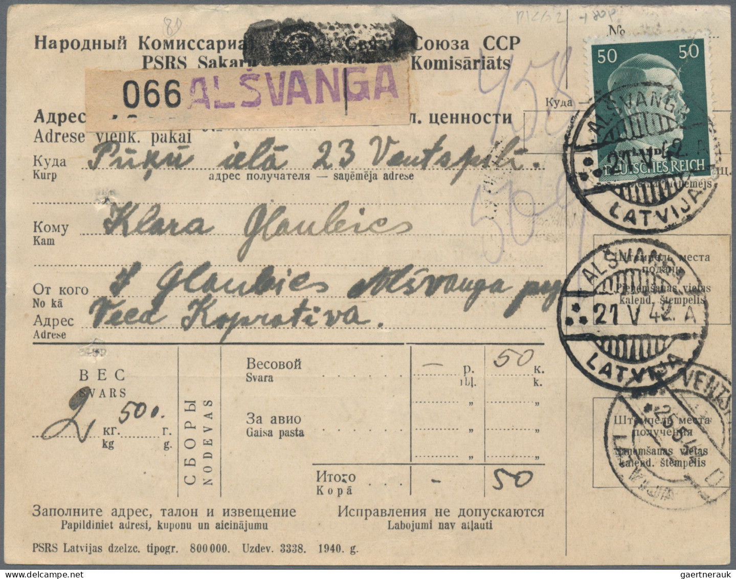 Dt. Besetzung II WK - Ostland: 1941/44, Kleiner Briefposten Von Ca. 64 Belegen S - Occupation 1938-45