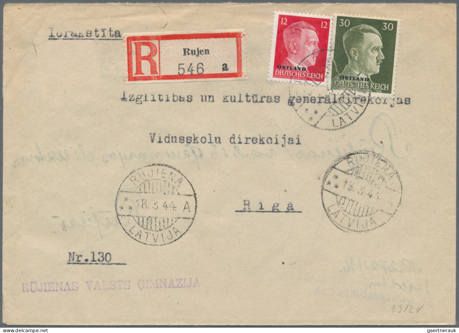 Dt. Besetzung II WK - Ostland: 1941/44, Kleiner Briefposten Von Ca. 64 Belegen S - Occupation 1938-45