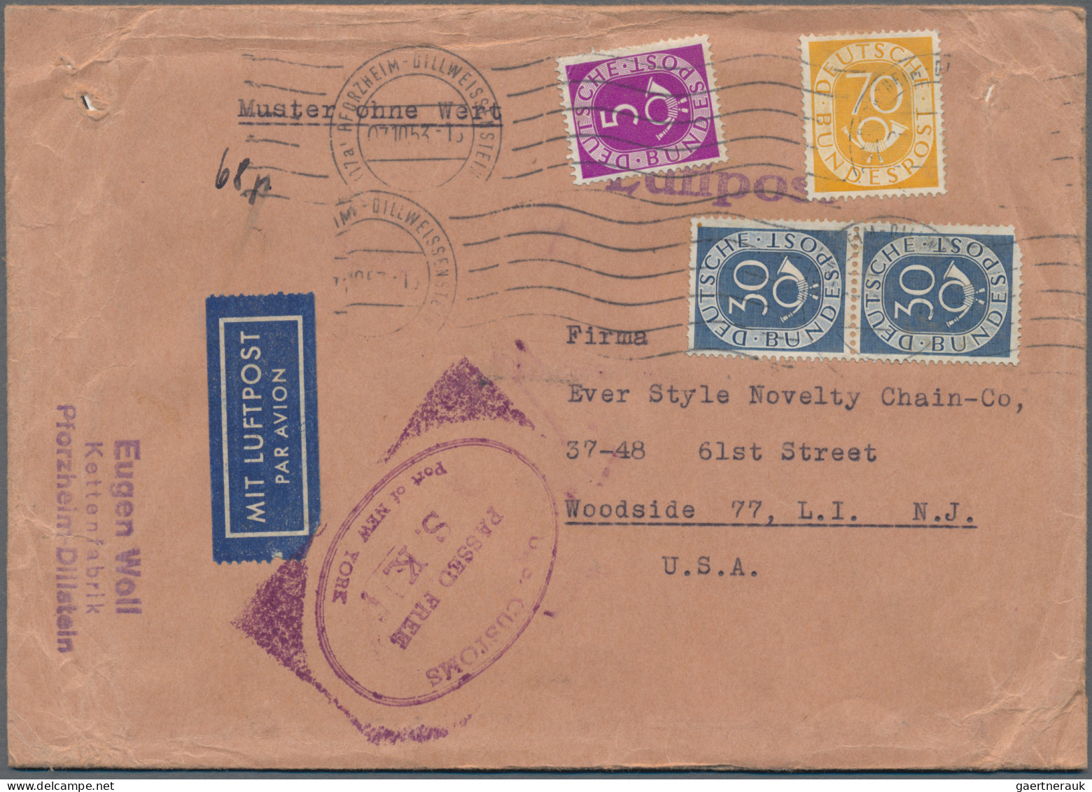 Deutschland nach 1945: 1945/54, umfangreicher Posten Briefe und Ganzsachen, dabe