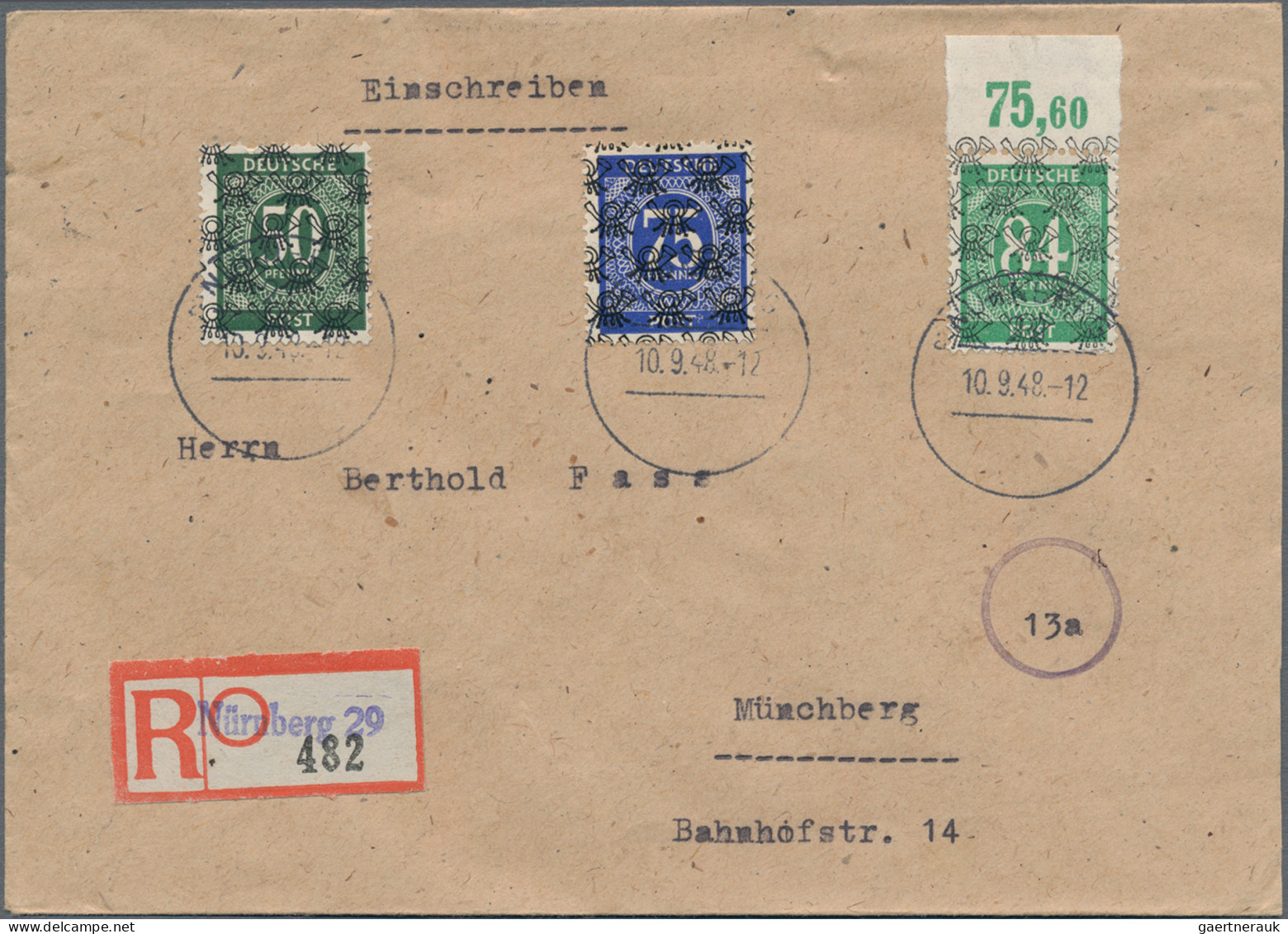 Deutschland nach 1945: 1945/54, umfangreicher Posten Briefe und Ganzsachen, dabe