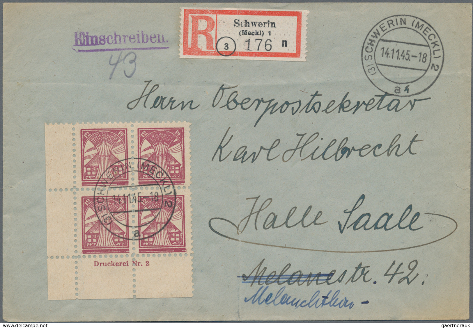 Deutschland nach 1945: 1945/55 (ca.), umfangreicher Posten von ca. 270 Belegen u