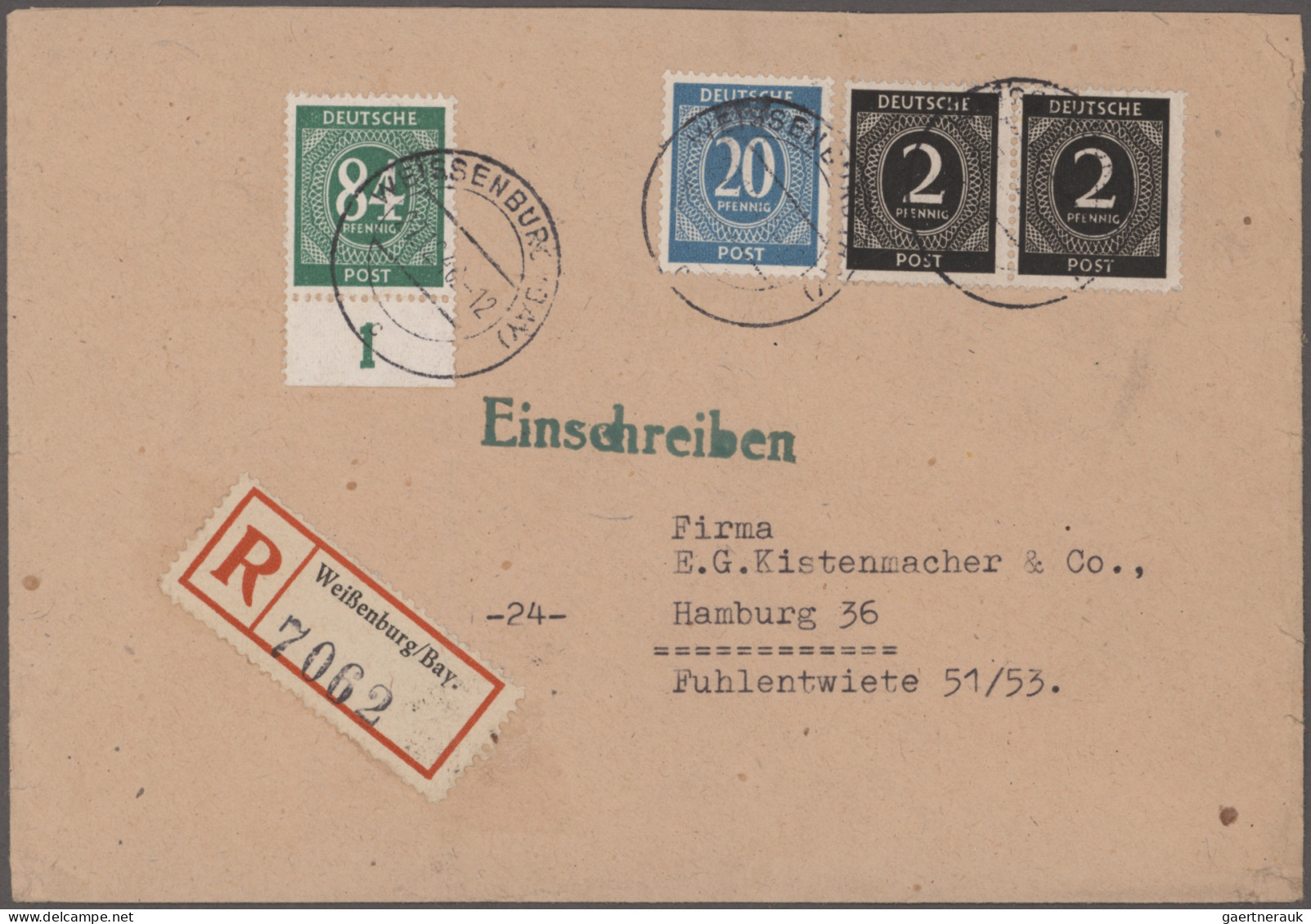 Deutschland ab 1945 - Gebühr Bezahlt: 1946/1948, spannende Partie im Karton, dab