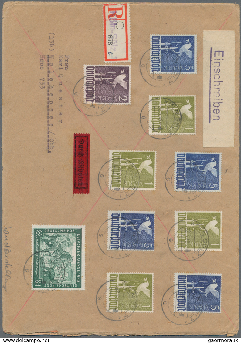 Deutschland ab 1945 - Gebühr Bezahlt: 1947-1948, inhaltsreiche Briefsammlung mit