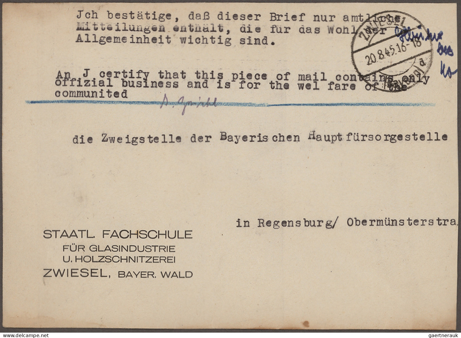 Alliierte Besetzung - Gebühr Bezahlt: 1945/1946, Sammlung Von Ca. 100 Bedarfsbri - Altri & Non Classificati