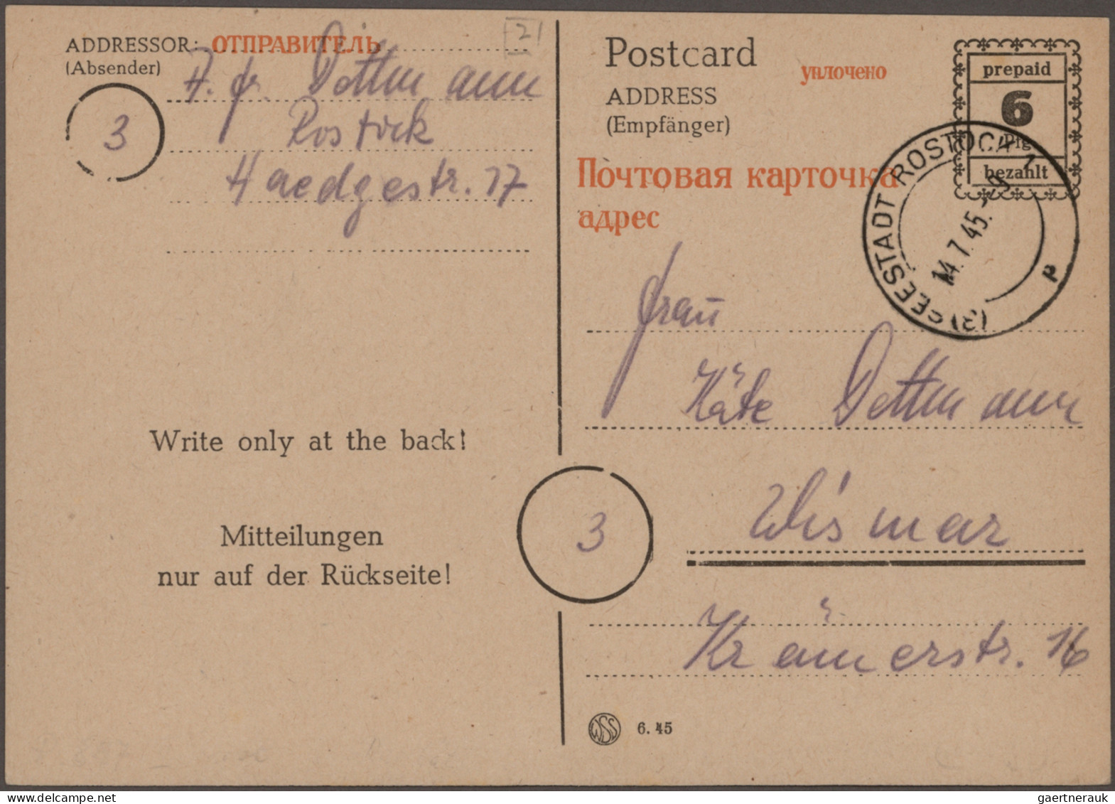 Alliierte Besetzung - Ganzsachen Behelfsausgaben: 1945/1946, Sammlung Von Ca. 17 - Autres & Non Classés