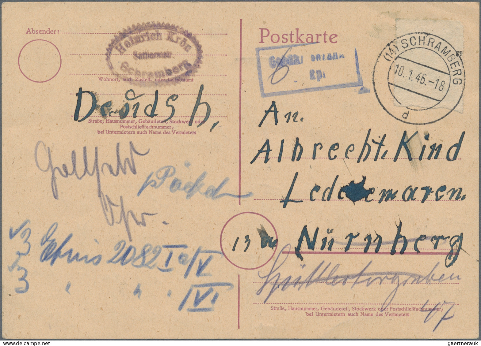 Alliierte Besetzung - Behelfsausgaben: Französische Zone: 1945/1946, Behelfs-/No - Autres & Non Classés