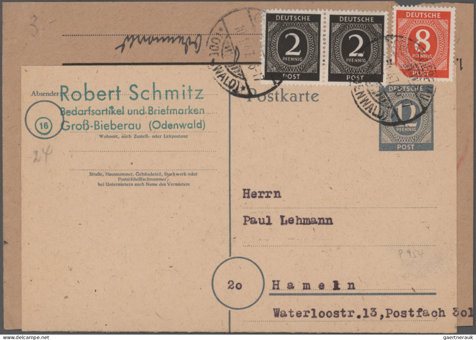 Alliierte Besetzung - Ganzsachen: 1946/1948, Umfangreicher Bestand Von Ca. 1.200 - Sonstige & Ohne Zuordnung