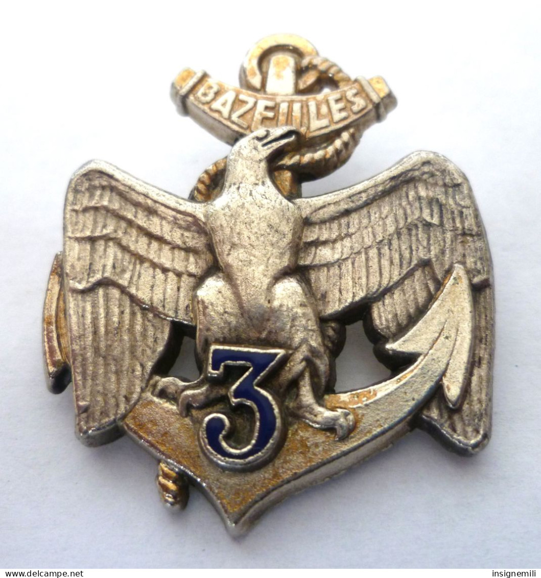 INSIGNE 3° RIMA REGIMENT D' INFANTERIE DE MARINE , BAZEILLES - DRAGO PARIS G 2479 - Armée De Terre