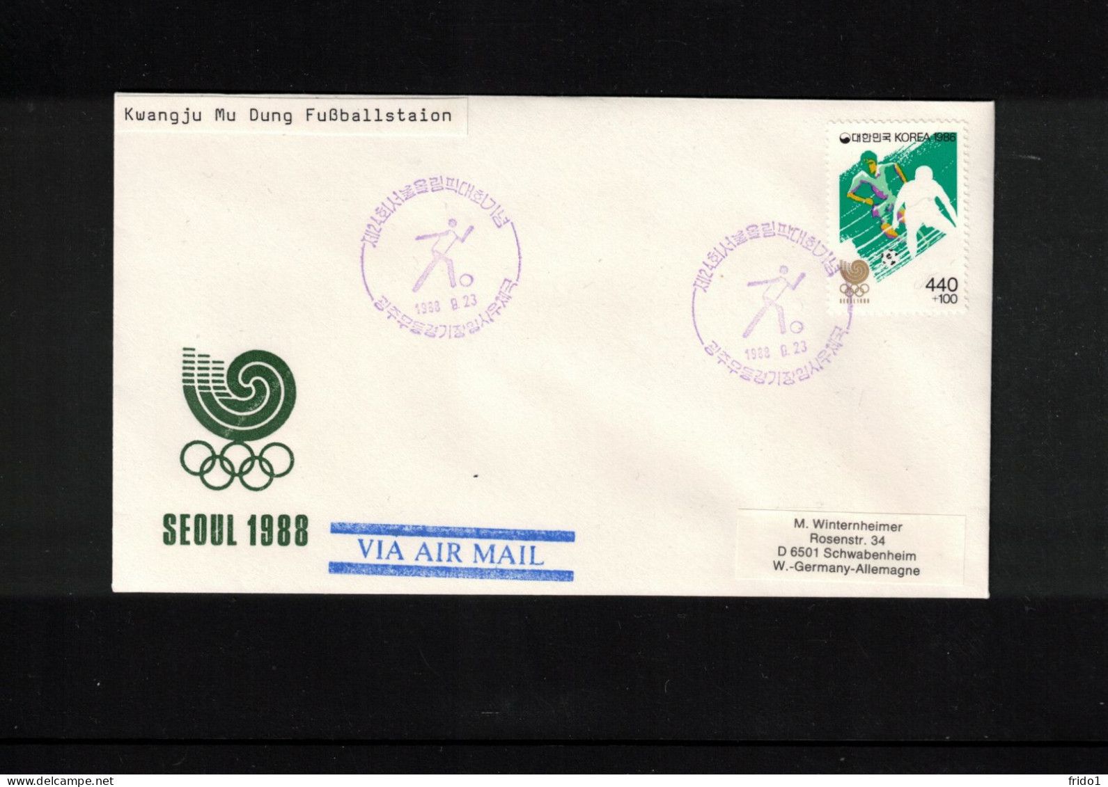 South Korea 1988 Olympic Games Seoul - Kwangju Mu Dung Stadion - Football Interesting Cover - Ete 1988: Séoul