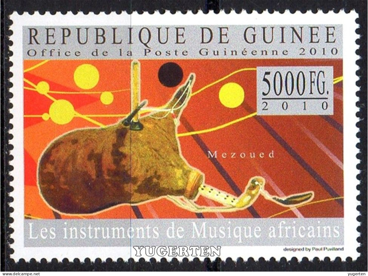 GUINEA 2010 - 1v - MNH - Africa Music Instruments - Mezoued - Musique, Muziek, Musik - Musikinstrumente - Musica - Musique