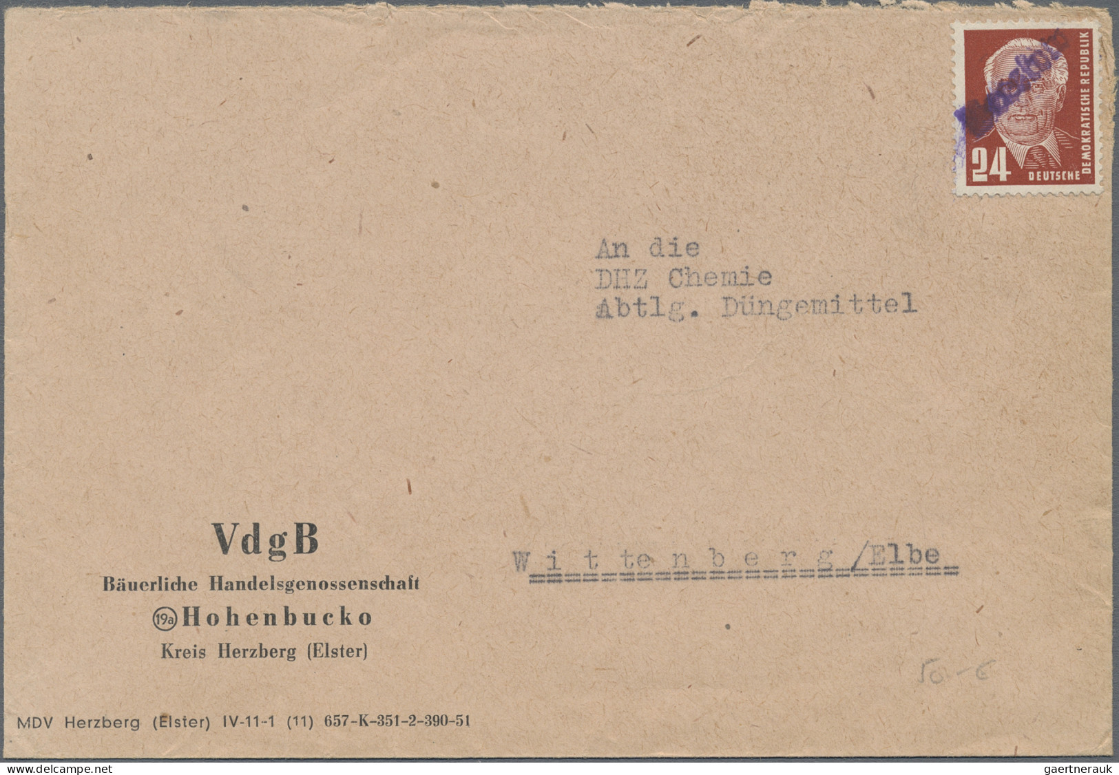 Sowjetische Zone Und DDR: 1945/1952 (ca.), Notstempel, Saubere Partie Von Entwer - Sammlungen