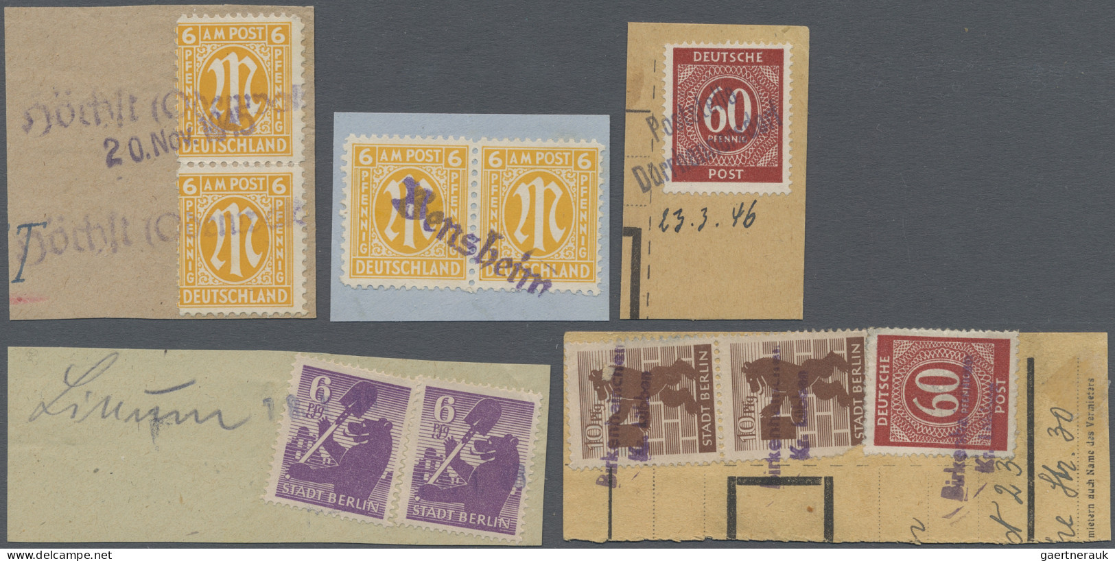 Sowjetische Zone Und DDR: 1945/1952 (ca.), Notstempel, Saubere Partie Von Entwer - Sammlungen