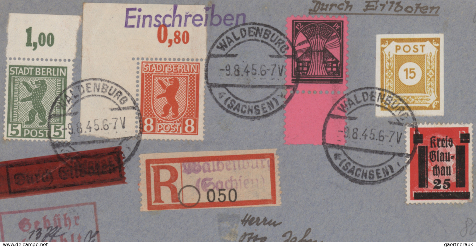 Sowjetische Zone: 1945/1949, Posten mit über 50 Briefen, Karten und Ganzsachen m