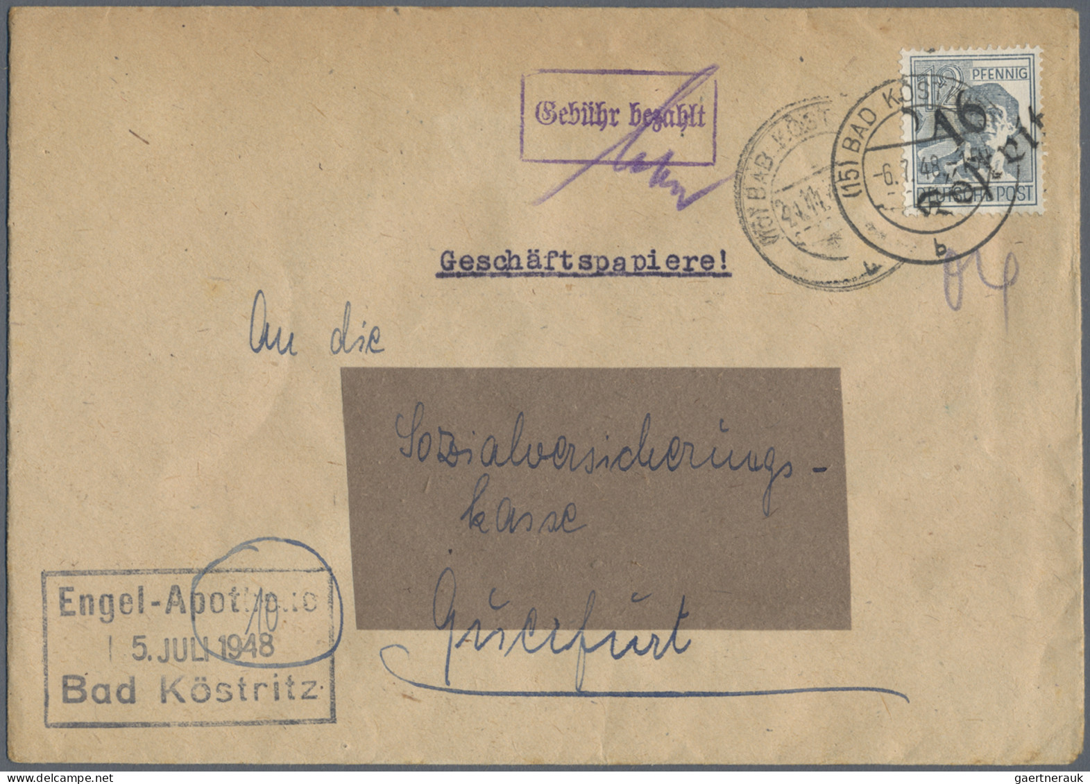 Sowjetische Zone - Bezirkshandstempel - IV - Bez. 20 (Halle): 1948, Halle Und Au - Otros & Sin Clasificación