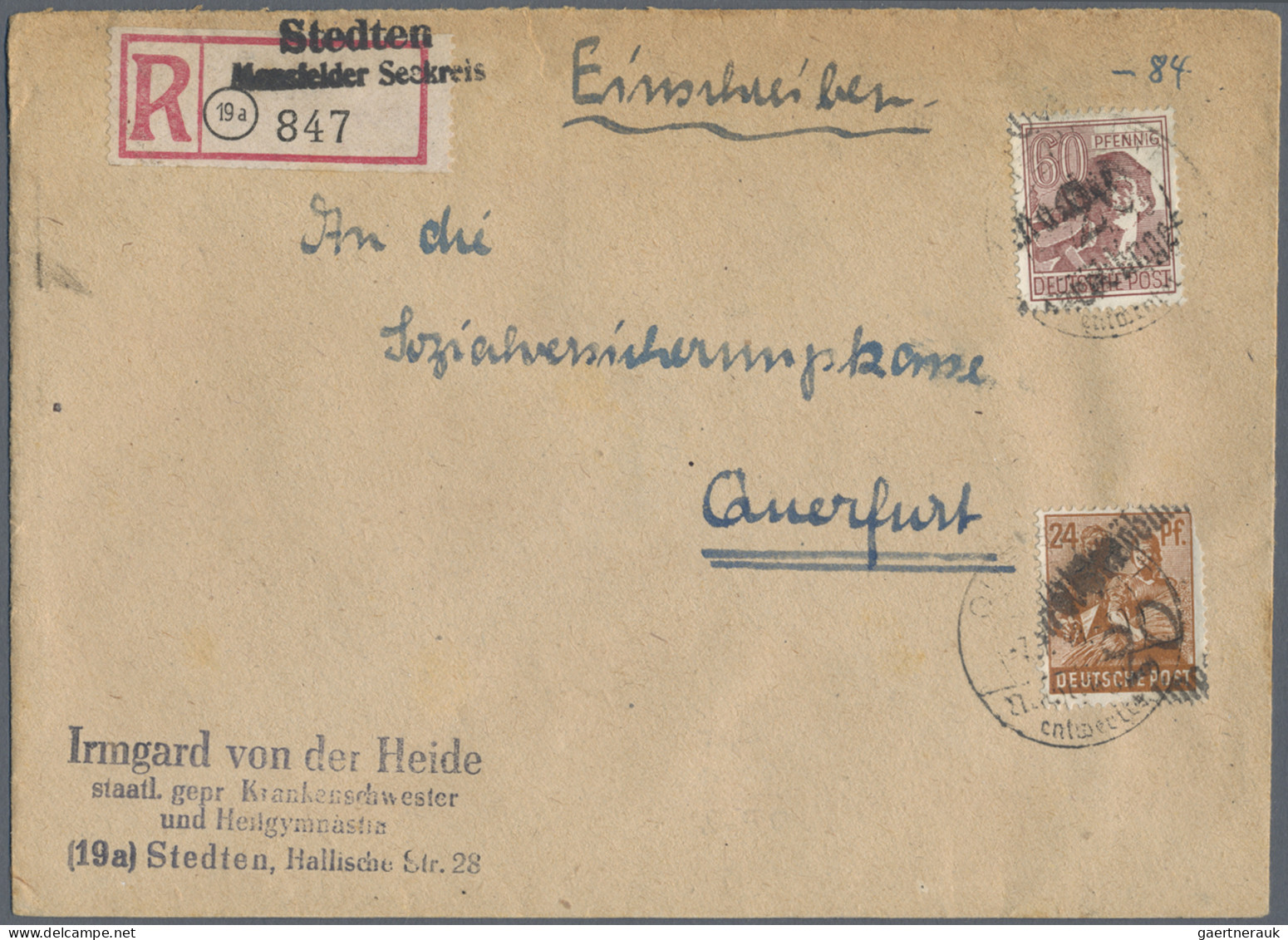 Sowjetische Zone - Bezirkshandstempel - IV - Bez. 20 (Halle): 1948, Halle Und Au - Otros & Sin Clasificación