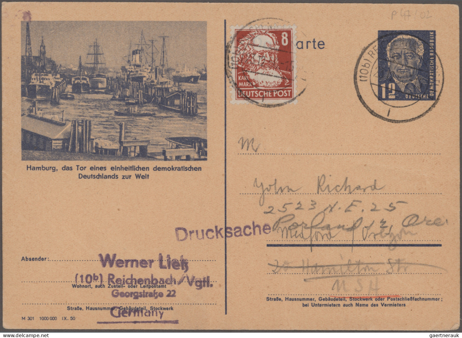 DDR - Ganzsachen: 1945/1990, SBZ und DDR, umfangreiche Sammlung von ca. 450 gebr