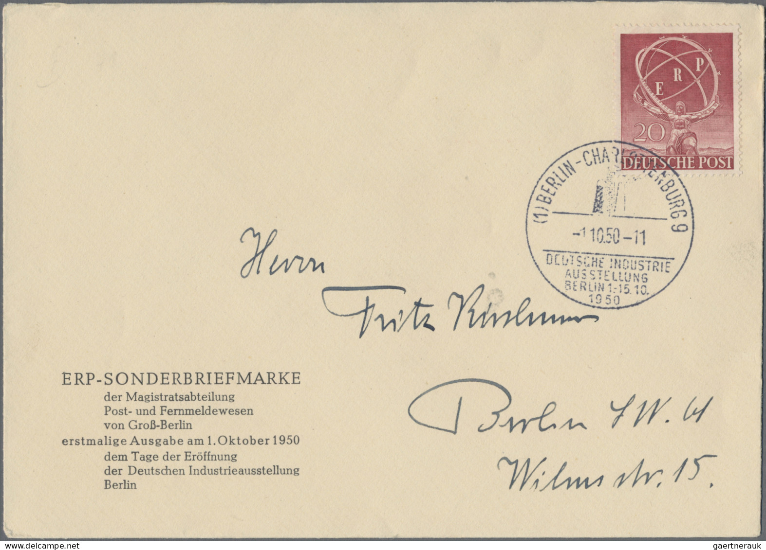 Berlin: 1949/1950, Partie Von Acht Briefen, Dabei 50 Pfg. Stephan Portogerechte - Lettres & Documents