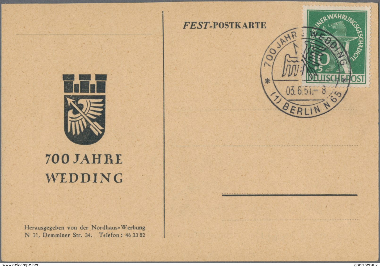 Berlin: 1949/1950, Partie Von Acht Briefen/Karten, Teils Etwas Spuren, Dabei 50 - Lettres & Documents