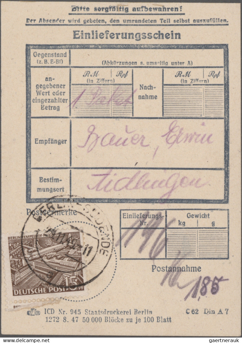 Berlin: 1949/1961, Bauten Und Stadtbilder, Partie Von Sieben Bedarfsbelegen, Dab - Lettres & Documents