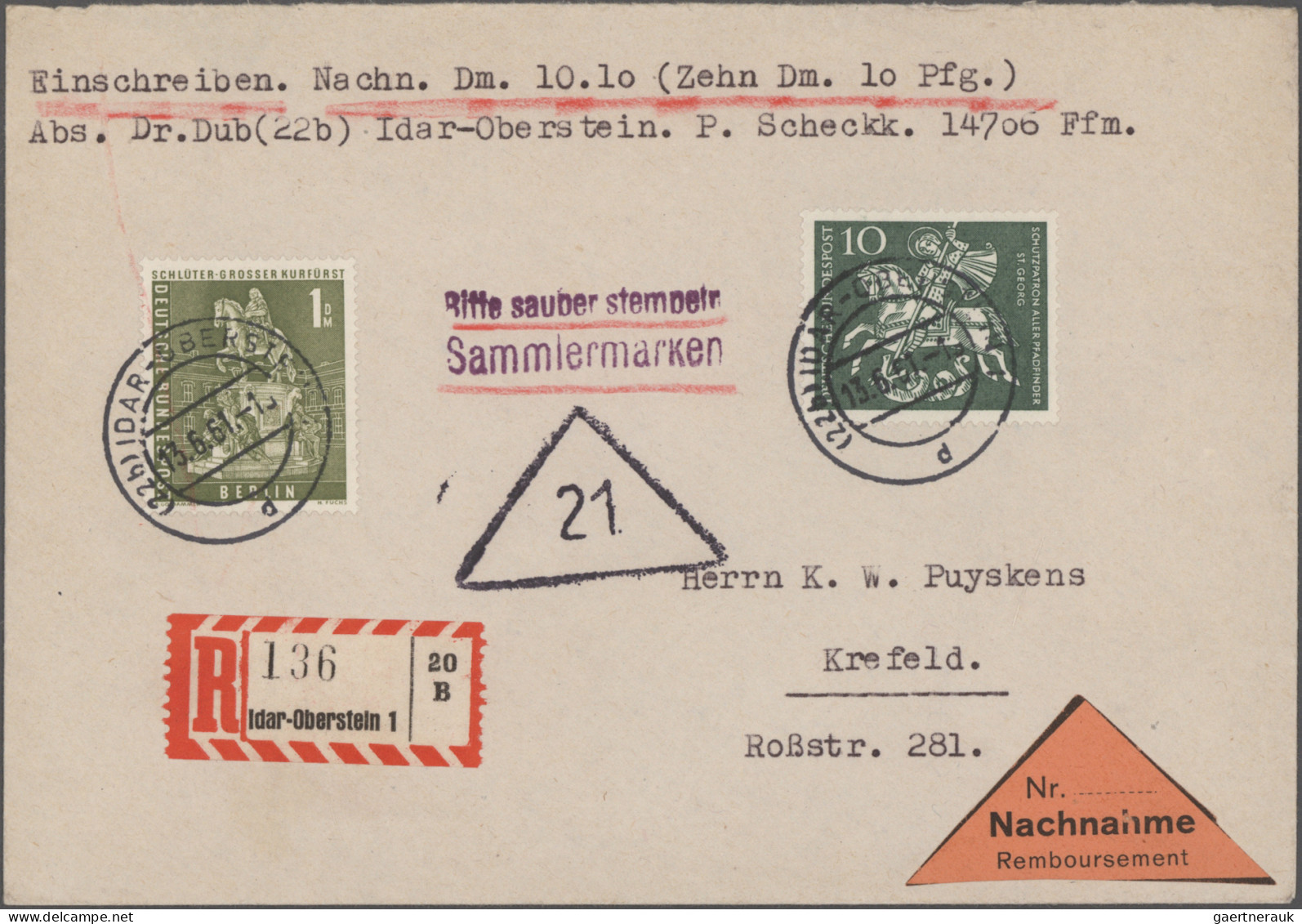 Berlin: 1949/1961, Bauten Und Stadtbilder, Partie Von Sieben Bedarfsbelegen, Dab - Lettres & Documents