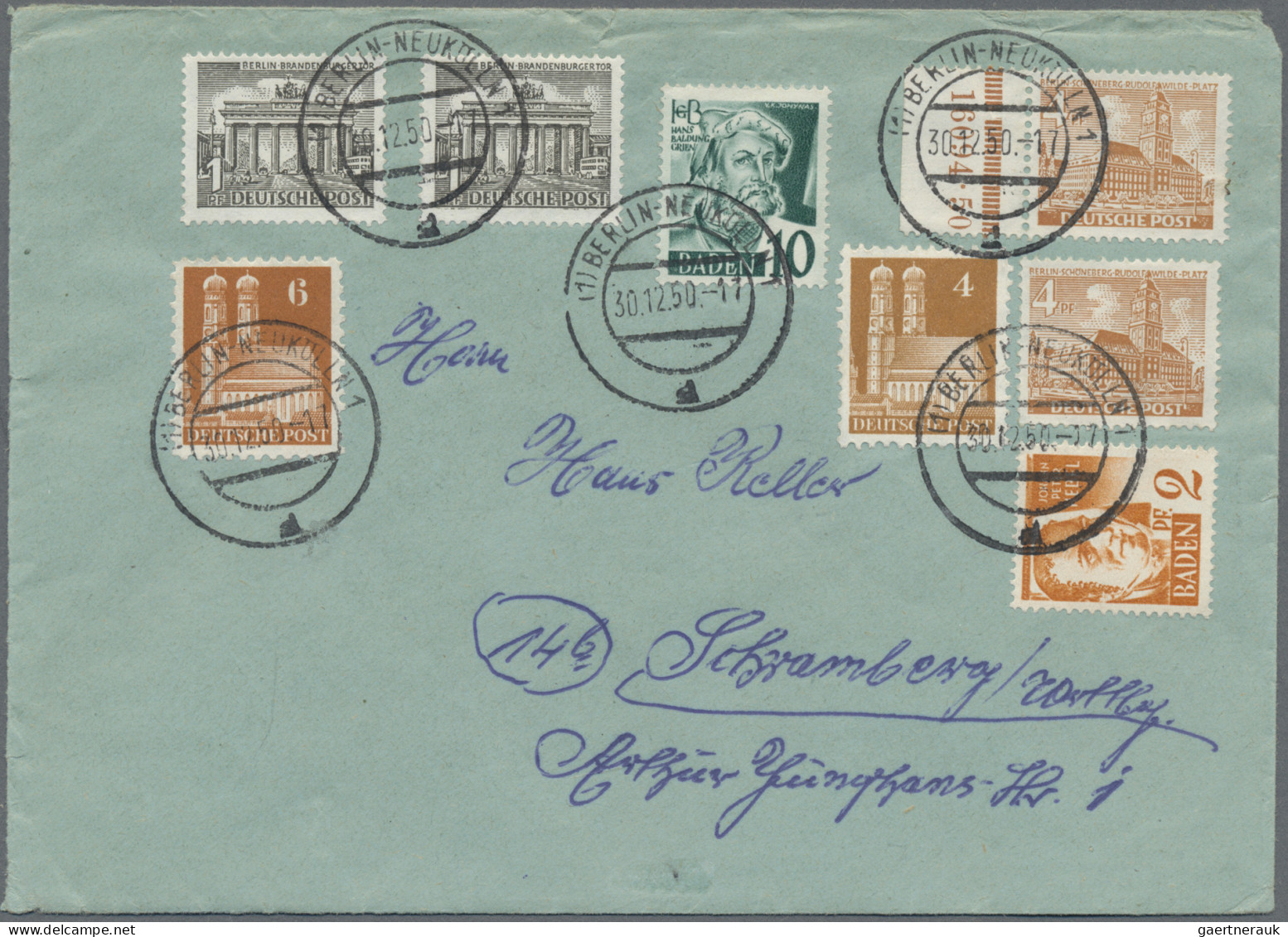 Berlin: 1949/1964, Partie Von 48 Briefen Und Karten Mit Teils Besseren Frankatur - Lettres & Documents