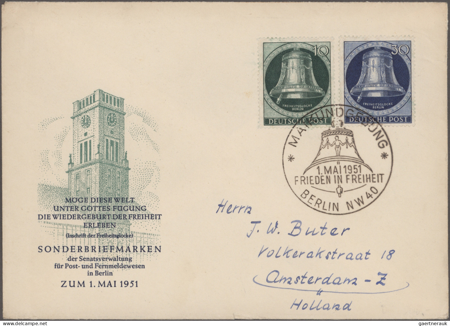 Berlin: 1949/1964, Saubere Partie Von 60 Briefen Und Karten In Netter Vielfalt, - Lettres & Documents