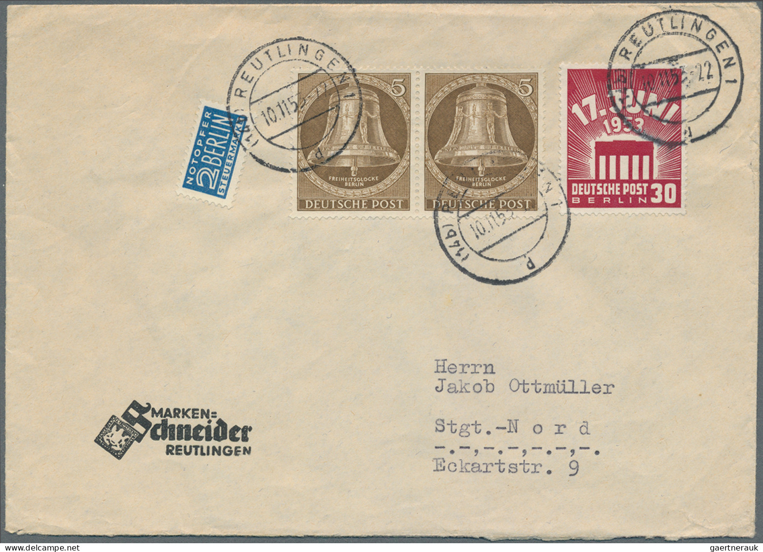 Berlin: 1950/1990 (ca.), Vielseitige Partie Von über 200 Briefen Und Karten, Mit - Brieven En Documenten