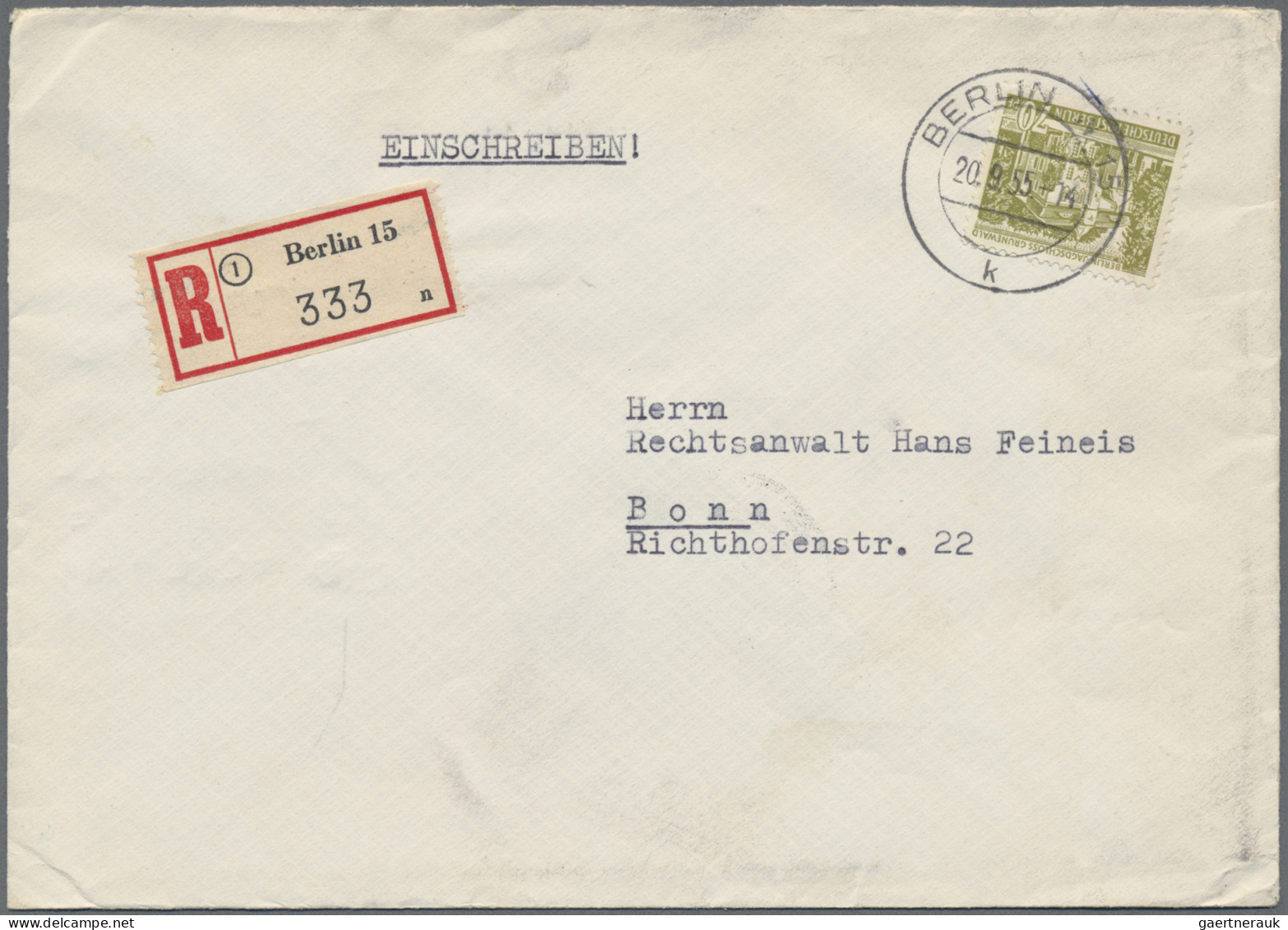 Berlin: 1952/1967, Partie von ca. 121 Bedarfs-Briefen und -Karten, alle mit auss