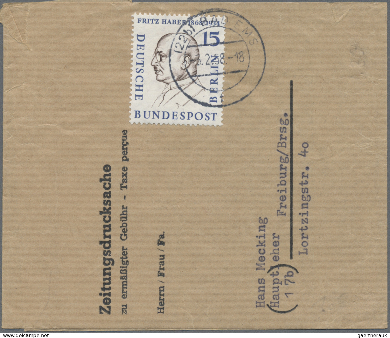 Berlin: 1952/1967, Partie von ca. 121 Bedarfs-Briefen und -Karten, alle mit auss