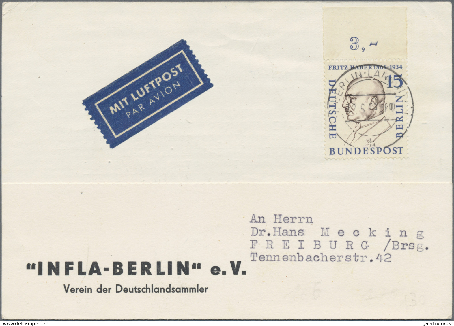 Berlin: 1952/1967, Partie von ca. 121 Bedarfs-Briefen und -Karten, alle mit auss