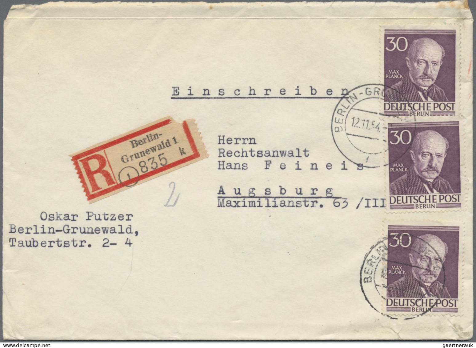 Berlin: 1952/1967, Partie von ca. 121 Bedarfs-Briefen und -Karten, alle mit auss