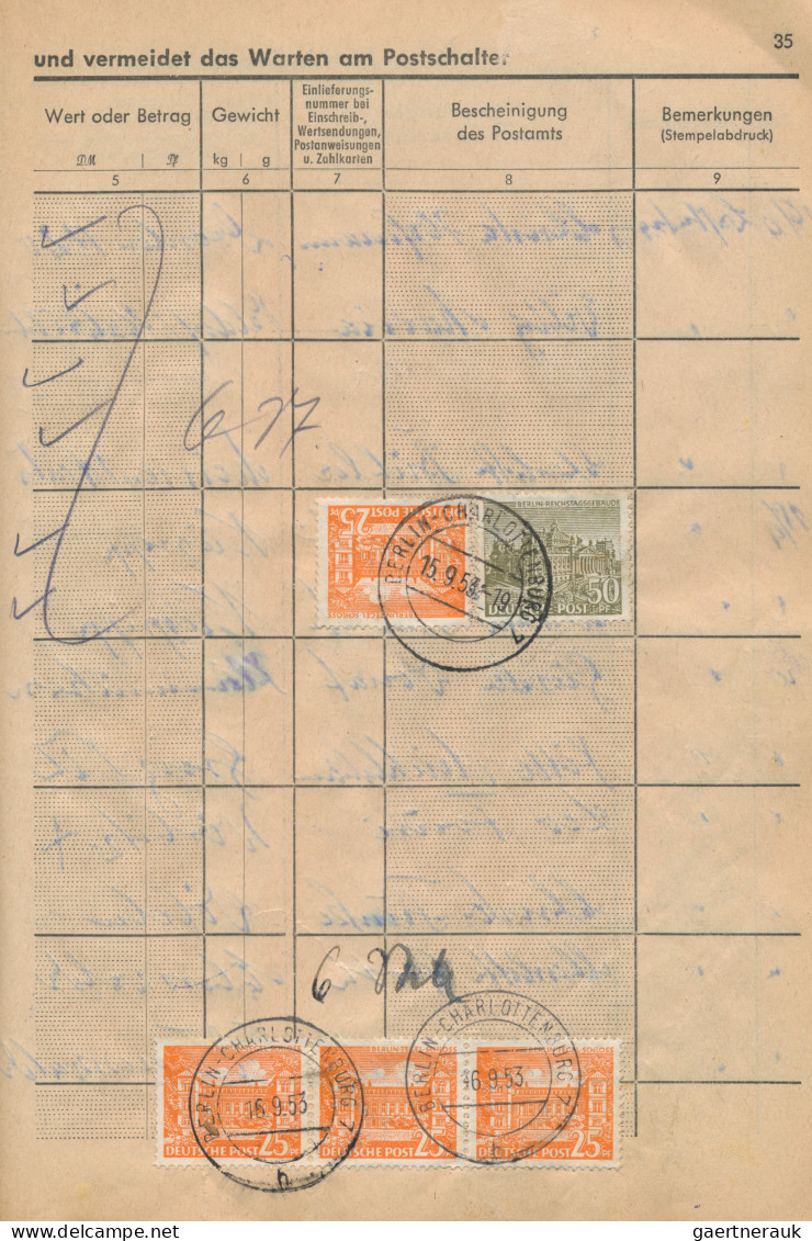 Berlin: 1953, 6.6.-28.11., Posteinlieferungsbuch Postamt Berlin-Charlottenburg 7