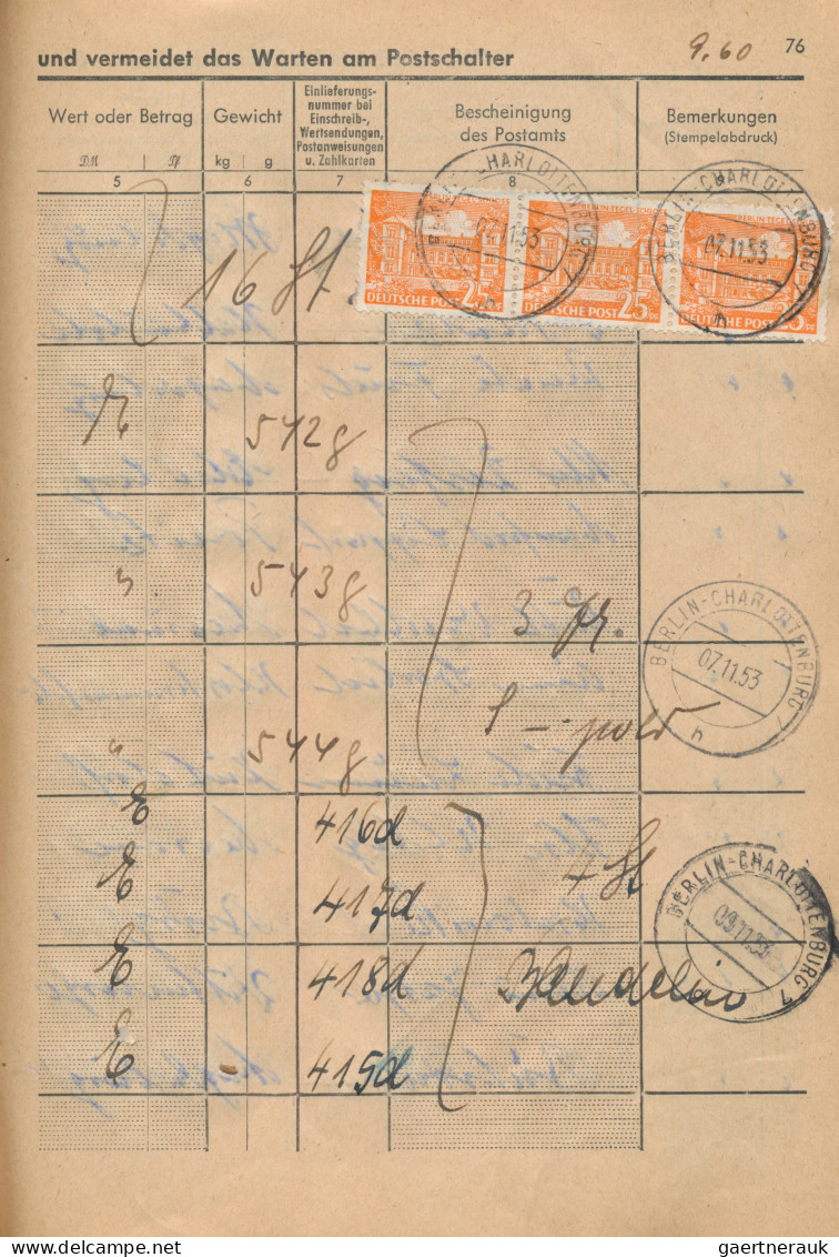 Berlin: 1953, 6.6.-28.11., Posteinlieferungsbuch Postamt Berlin-Charlottenburg 7