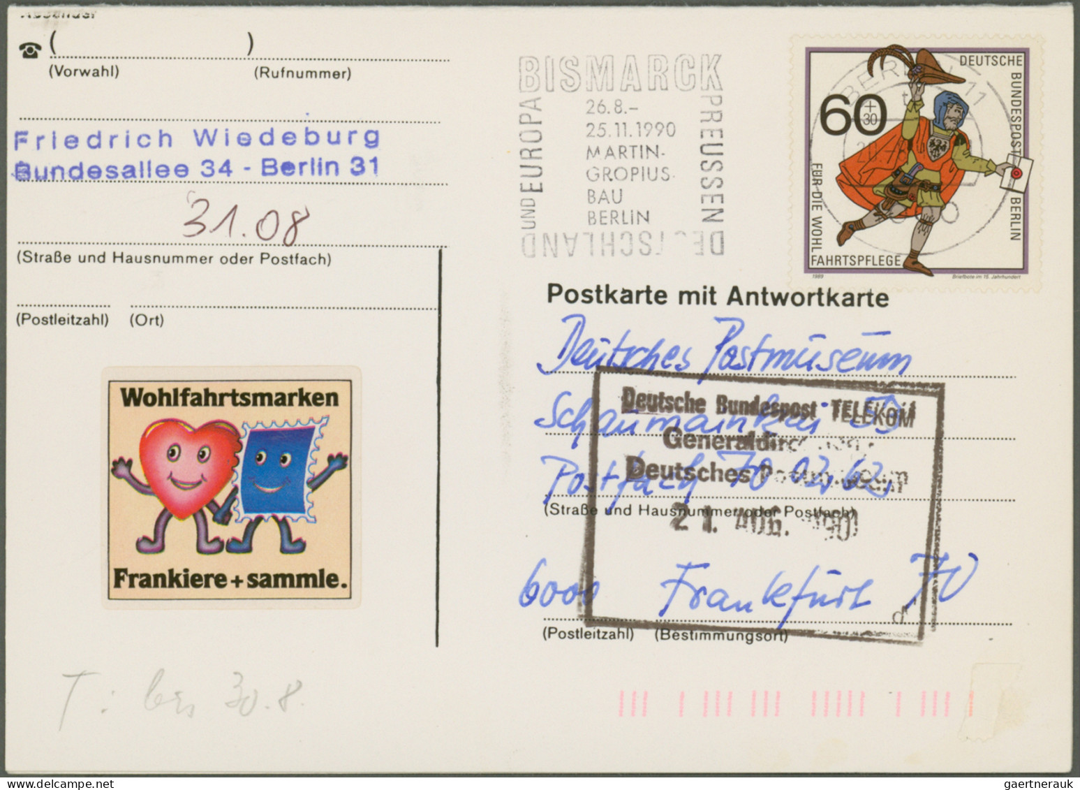 Berlin: 1961/1991, Vielseitige Partie Von Ca. 165 Briefen Und Karten, Alle Mit B - Lettres & Documents