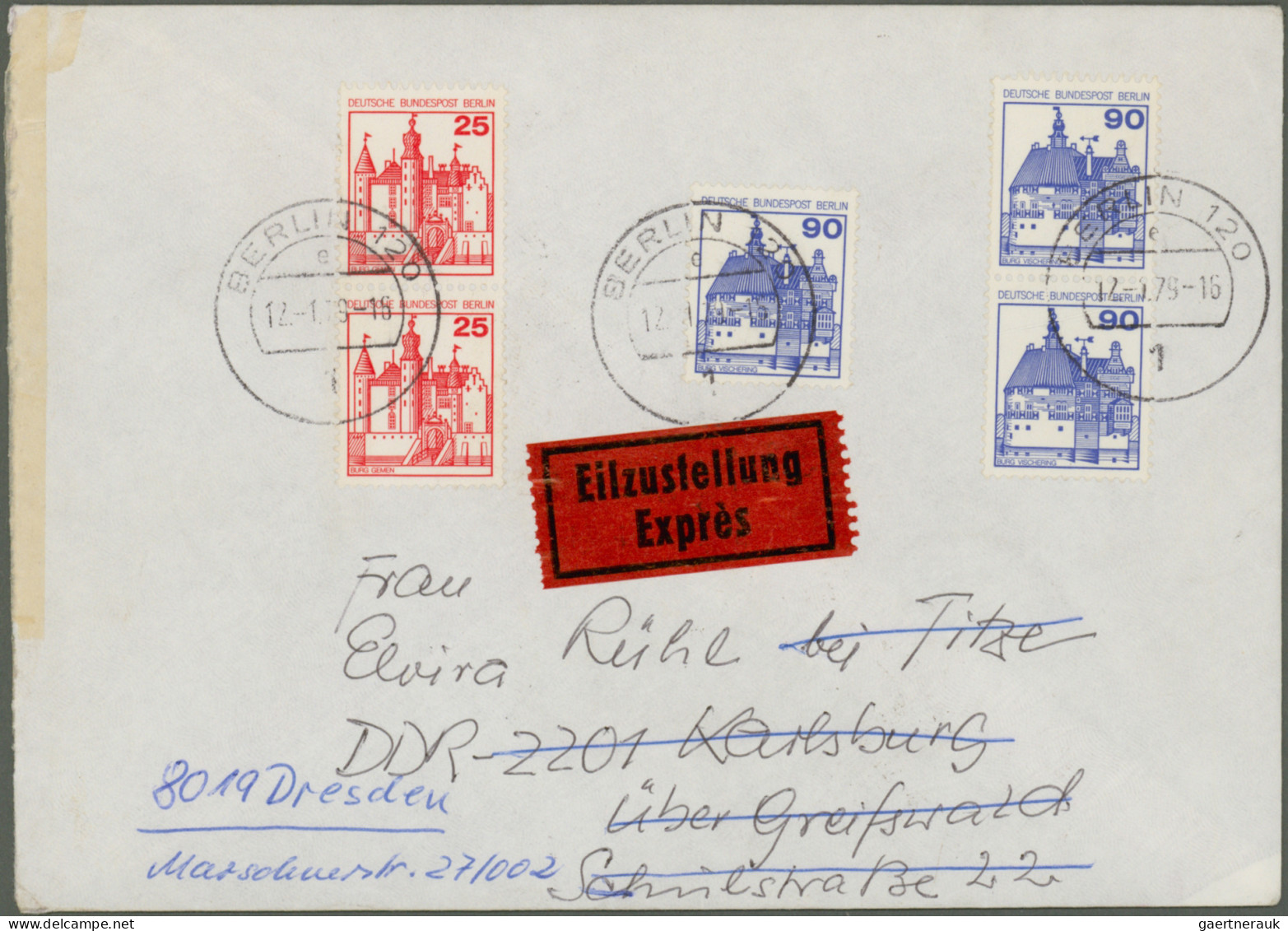 Berlin: 1961/1991, Vielseitige Partie Von Ca. 165 Briefen Und Karten, Alle Mit B - Lettres & Documents