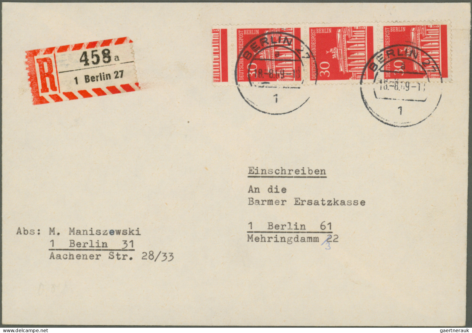 Berlin: 1962/1991, Vielseitige Partie Von Ca. 165 Briefen Und Karten, Alle Mit B - Lettres & Documents