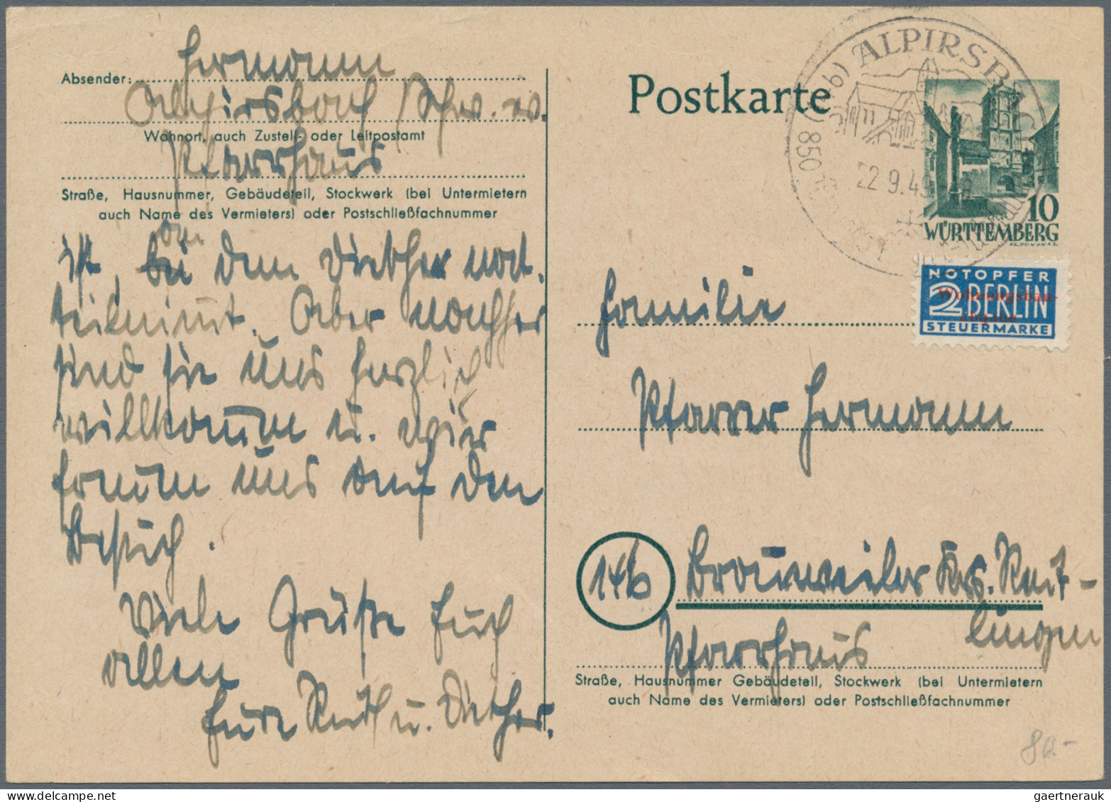 Französische Zone: 1945/1949, Posten Mit Ca. 90 Briefen, Karten Und Ganzsachen M - Autres & Non Classés