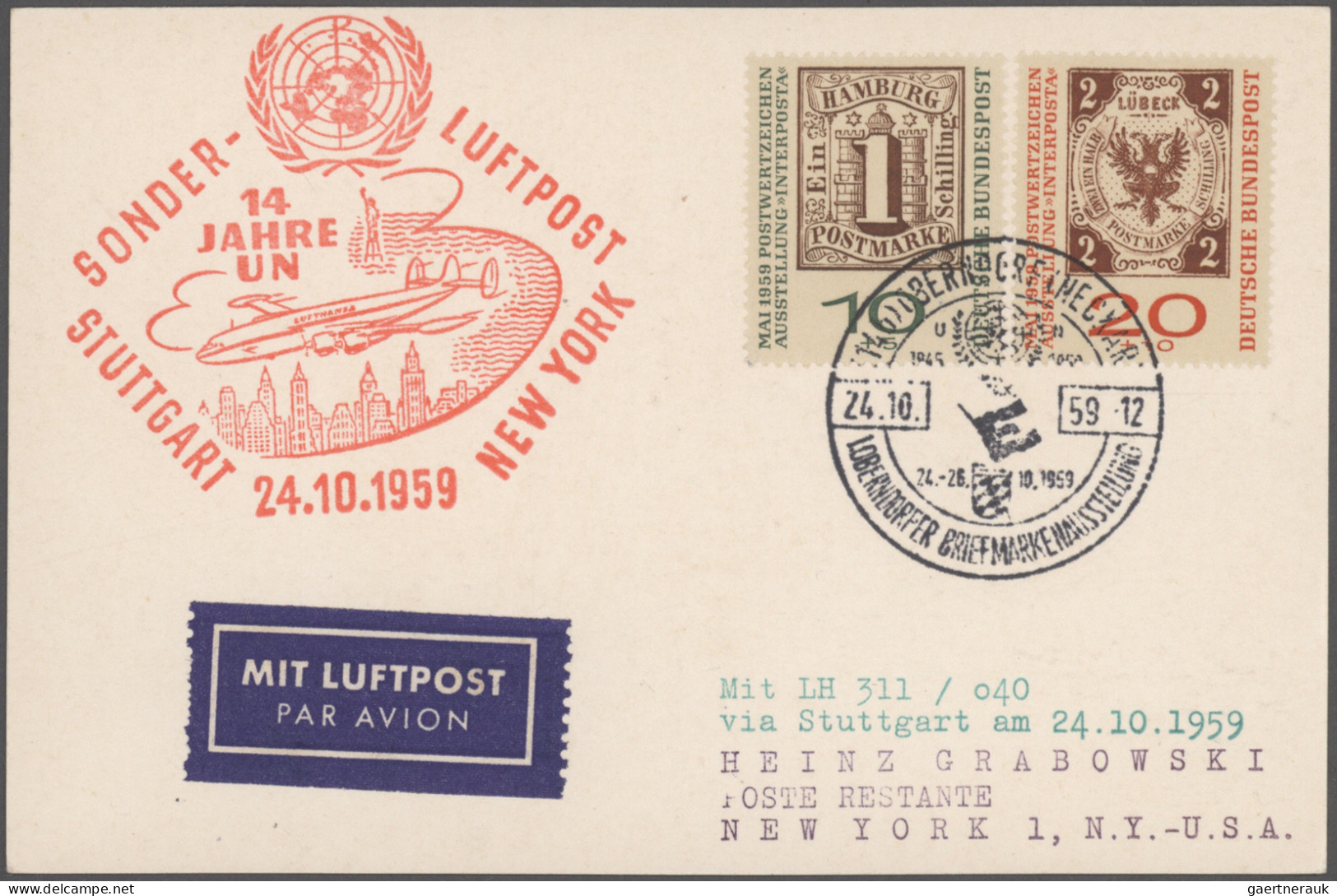 Französische Zone: 1945/1964, Partie von über 300 Briefen und Karten, dabei AM-P
