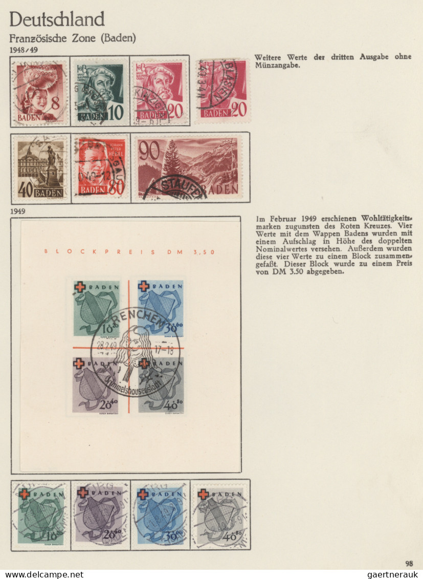 Französische Zone: 1945/49, Allgemeine Ausgabe Sowie Baden Bis Württemberg, Saub - Autres & Non Classés