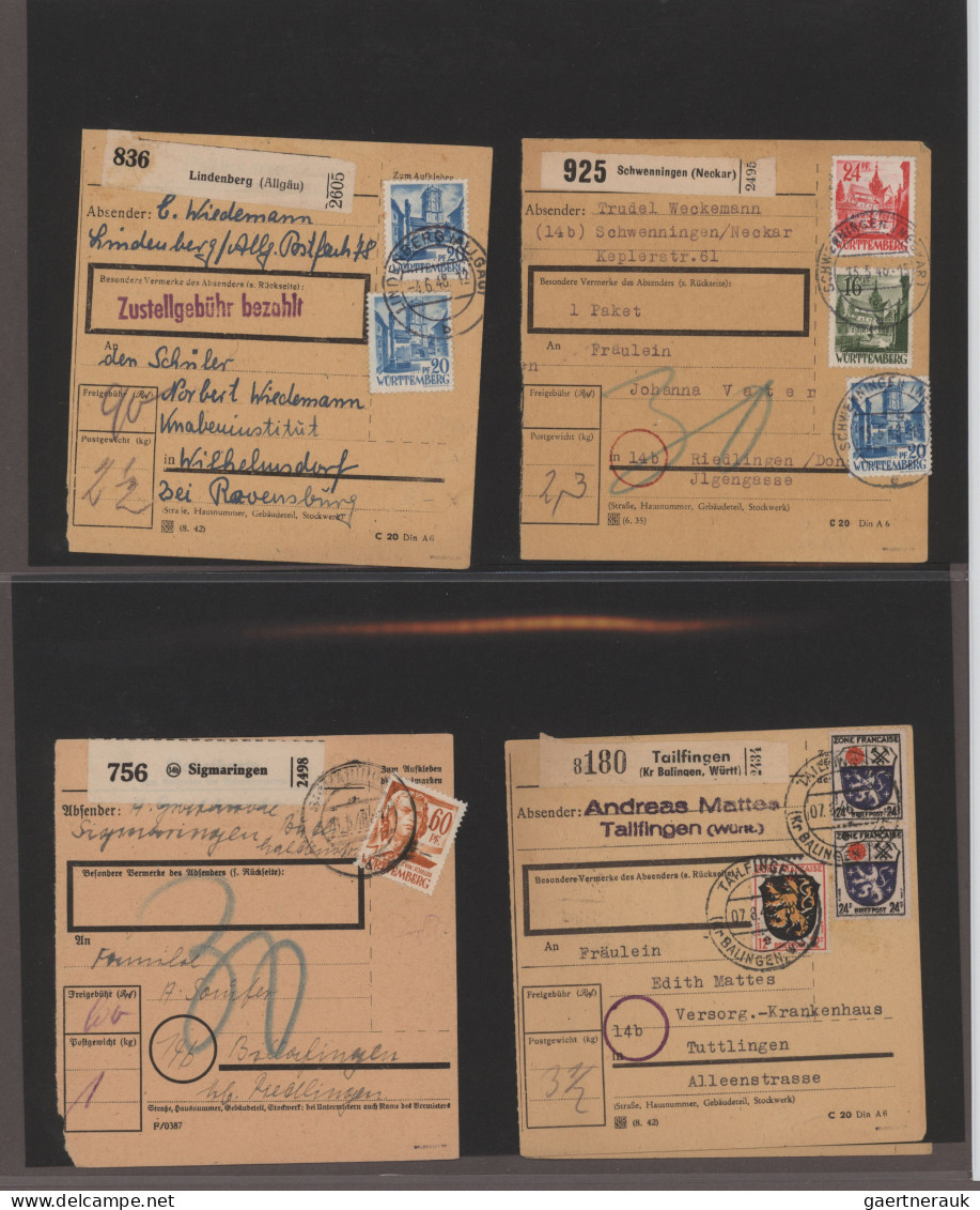 Französische Zone: 1946/1949, Sammlung Aller 4 Gebiete, Dabei über 100 Paketkart - Autres & Non Classés