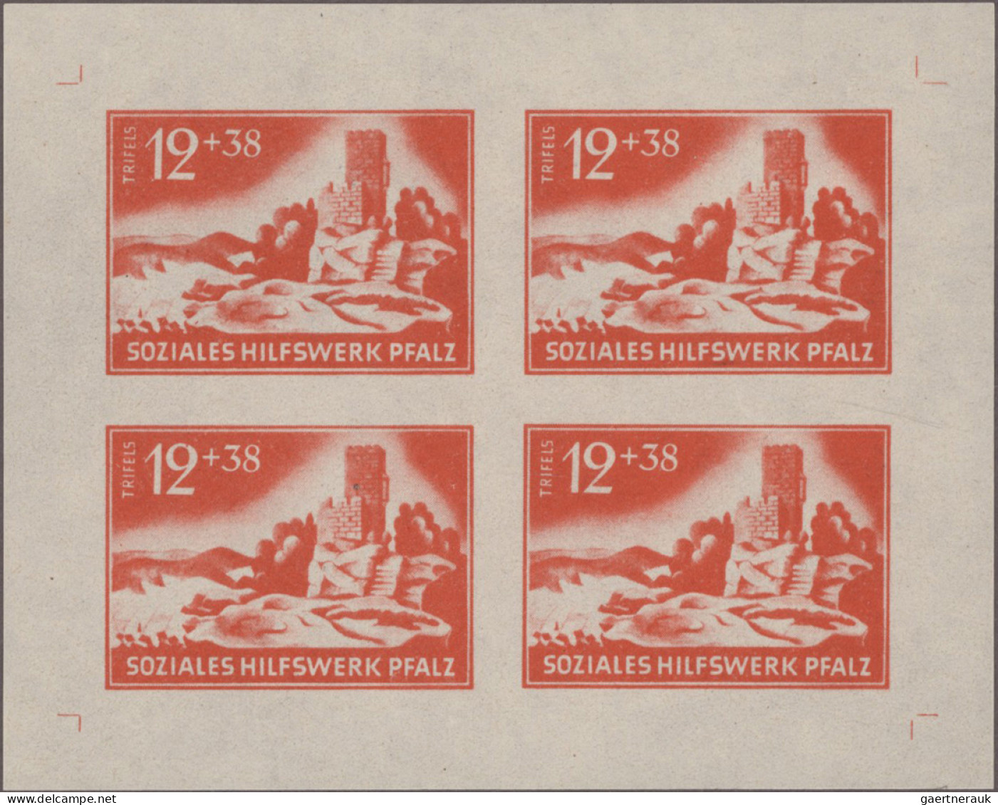 Französische Zone - Rheinland Pfalz: 19 Postfrische Probedrucke Zur 1947 Geplant - Andere & Zonder Classificatie