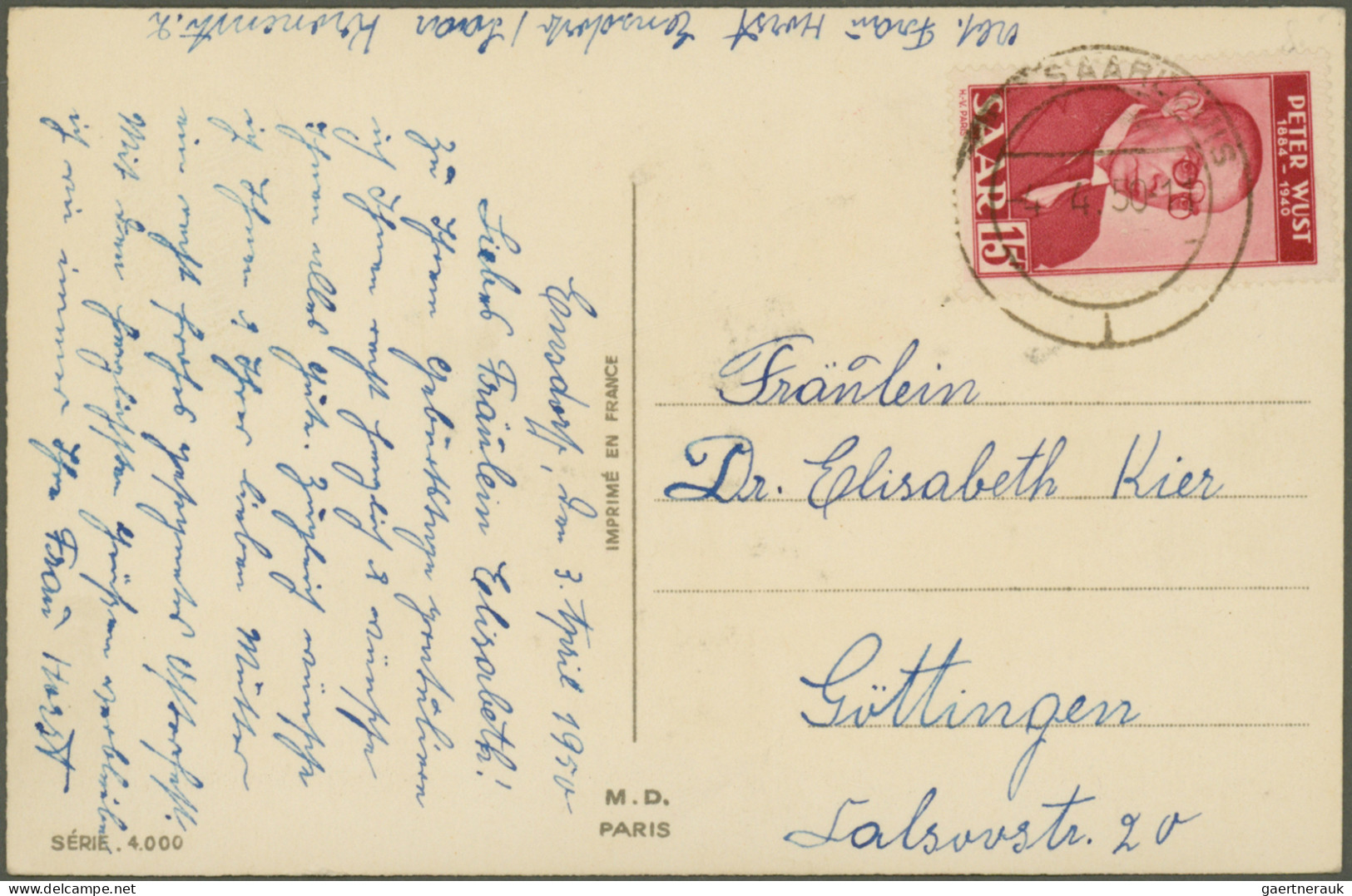 Saarland (1947/56): 1945/1958, Partie von 60 Bedarfs-Briefen/-Karten ab etwas Ge