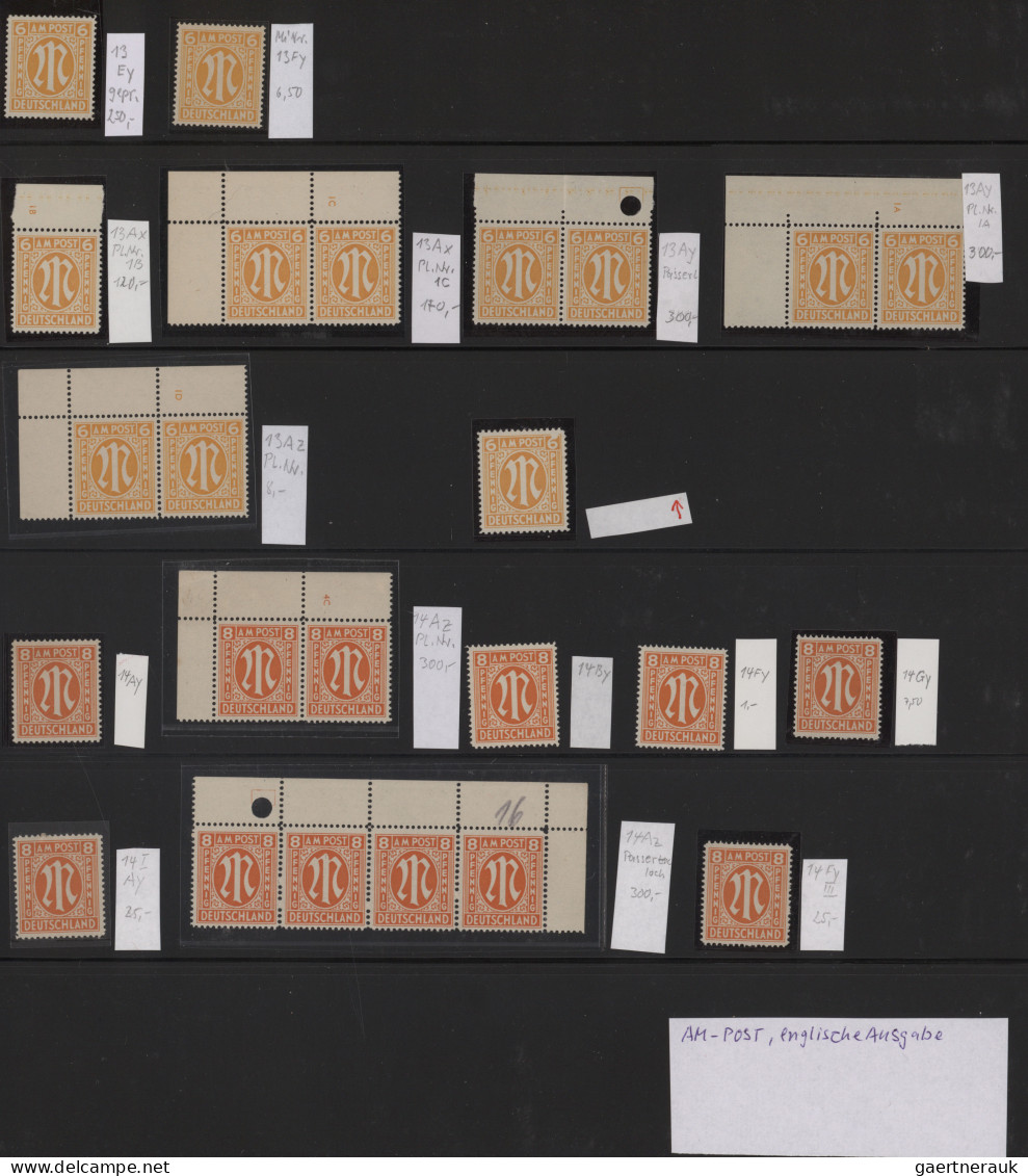 Bizone: 1945/1946, AM-Post, sehr saubere und kenntnisreich zusammengetragene Spe